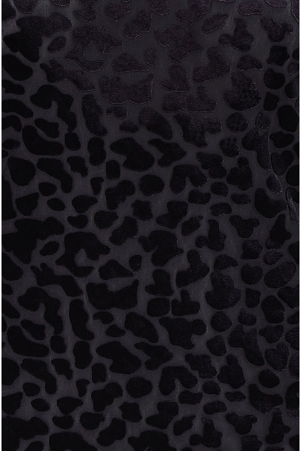 Yumi Black Velvet Leopard V Neck Top