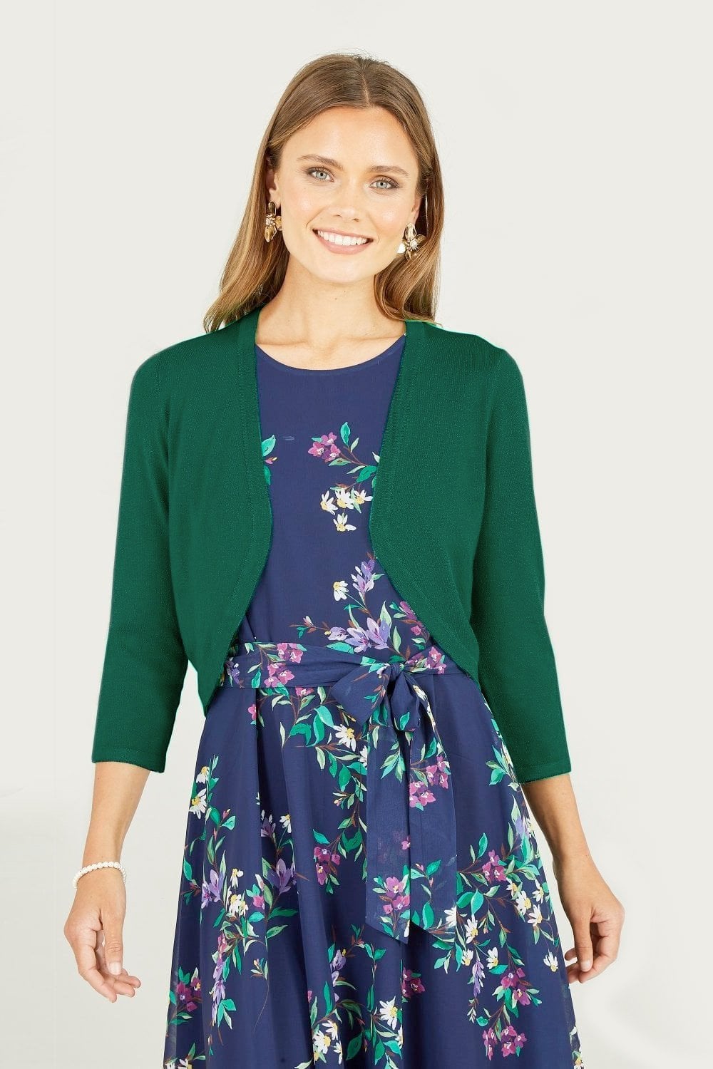 Yumi Dark Green Knitted Bolero