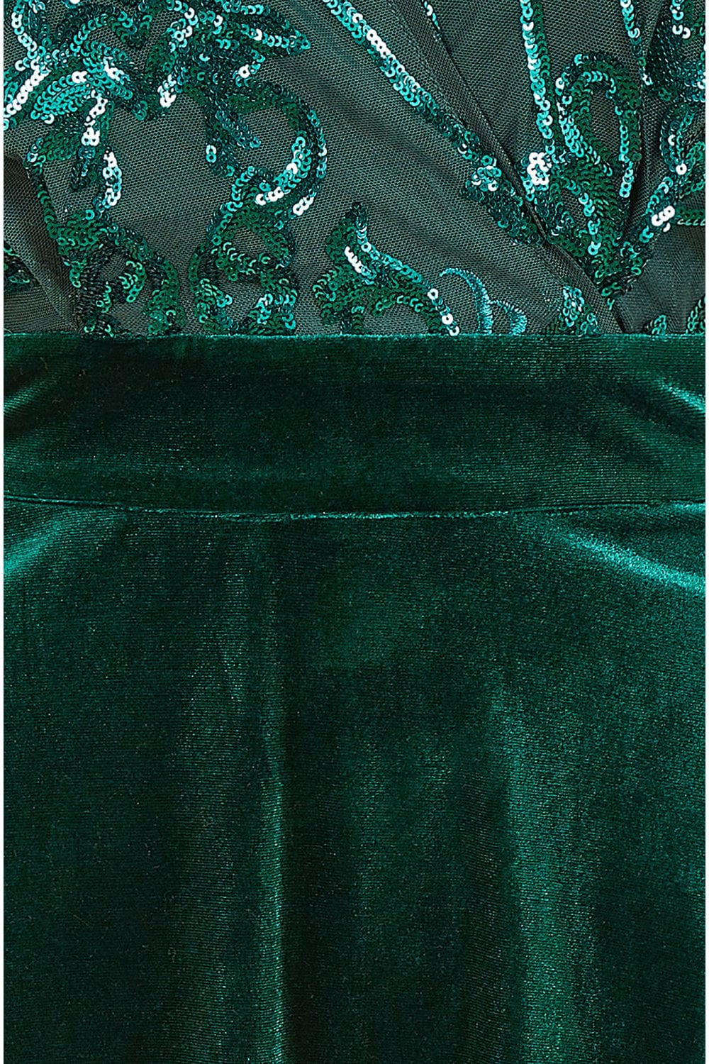 Yumi Green Embellished Velvet Wrap Skater Midi Dress