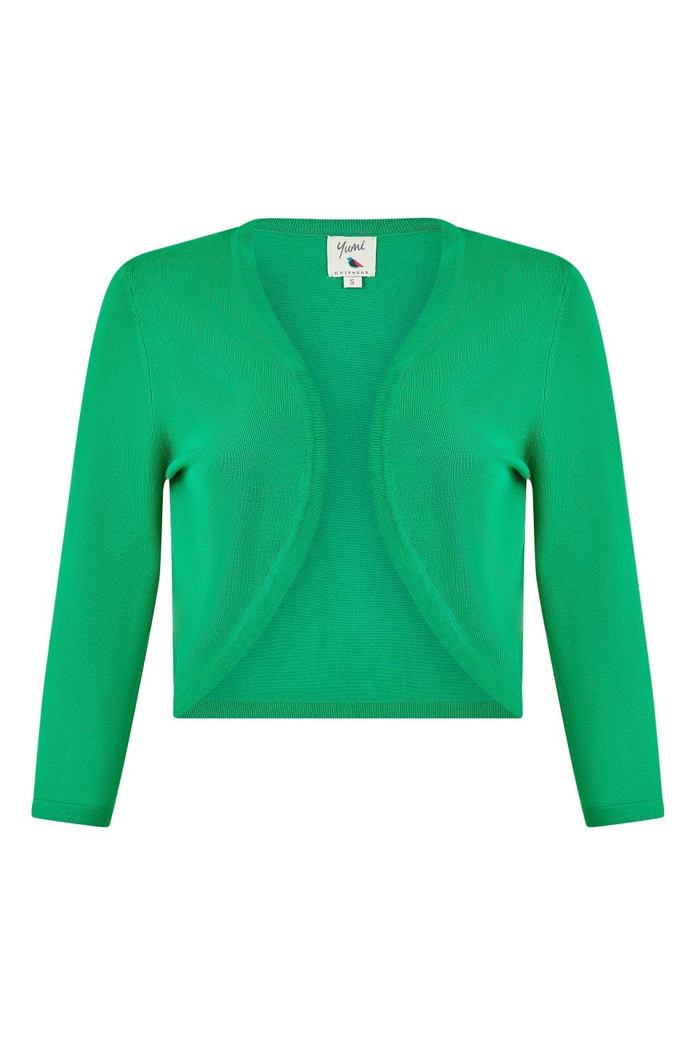 Yumi Green Knitted Curve Bolero