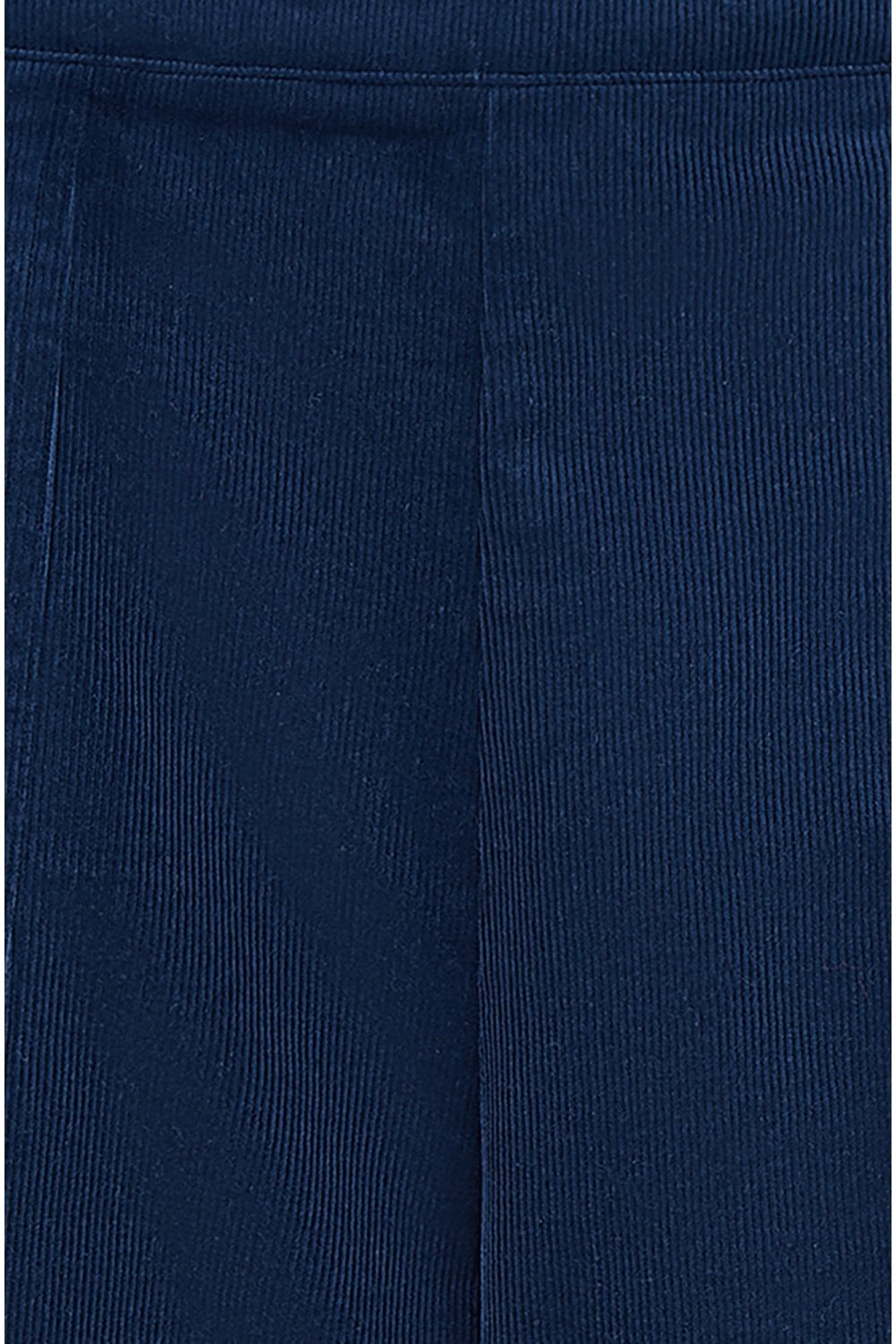 Yumi Navy Cord Cropped Wide Leg Trousers With Pockets