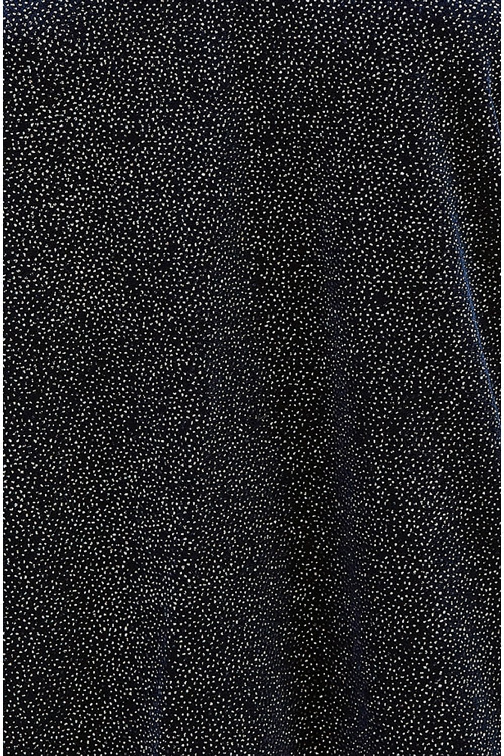 Yumi Navy Sparkle Velvet Relaxed Fit Top With Fluted Sleeves
