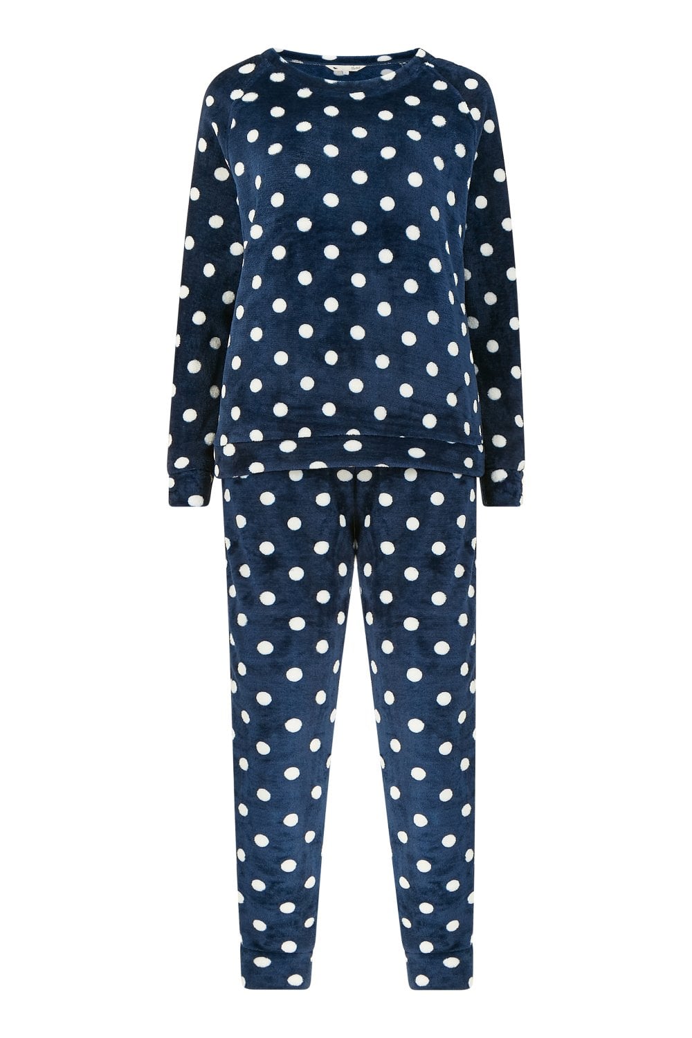 Yumi Navy Spot Super Soft Fleece Pyjamas