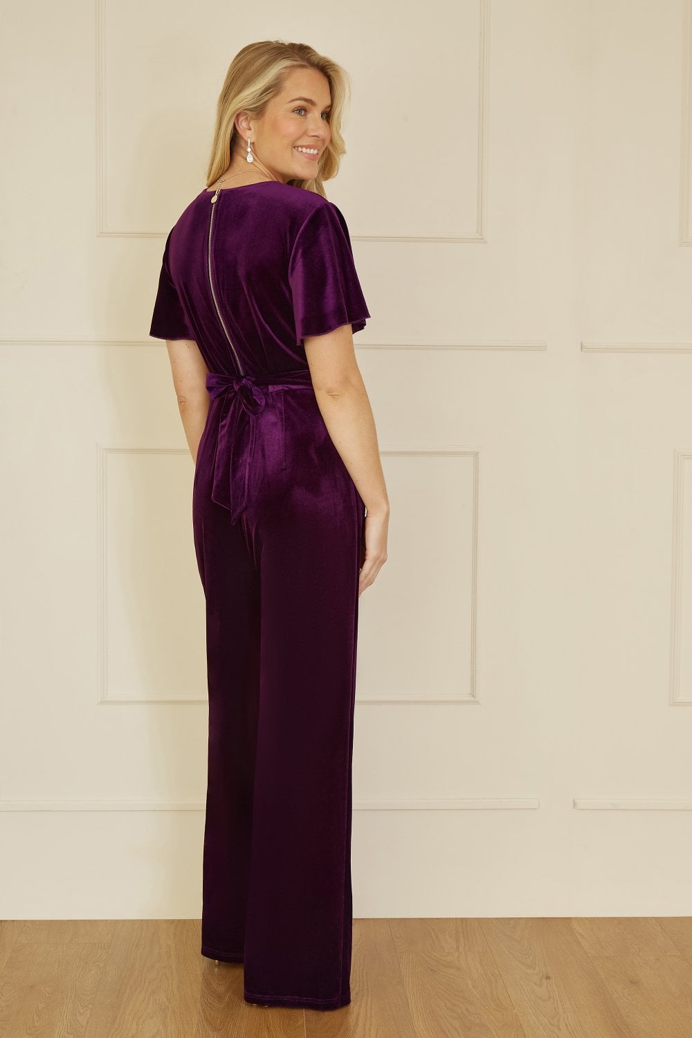 Yumi Purple Jumpsuit With Angel Sleeves