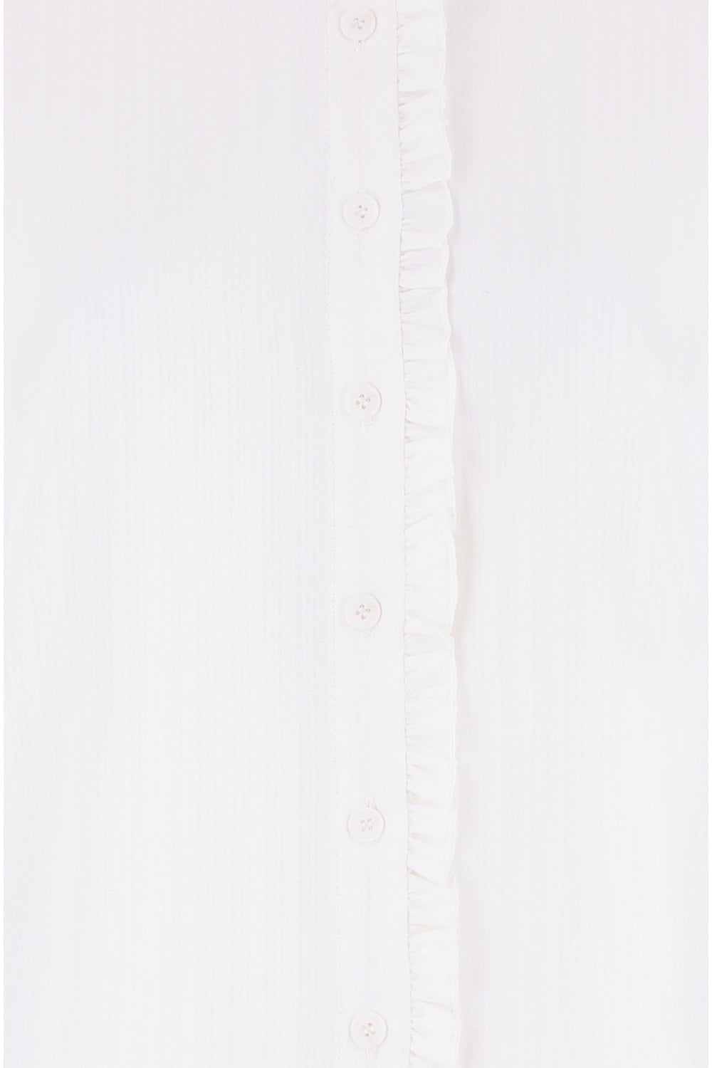 Yumi White Frill High Neck Shirt