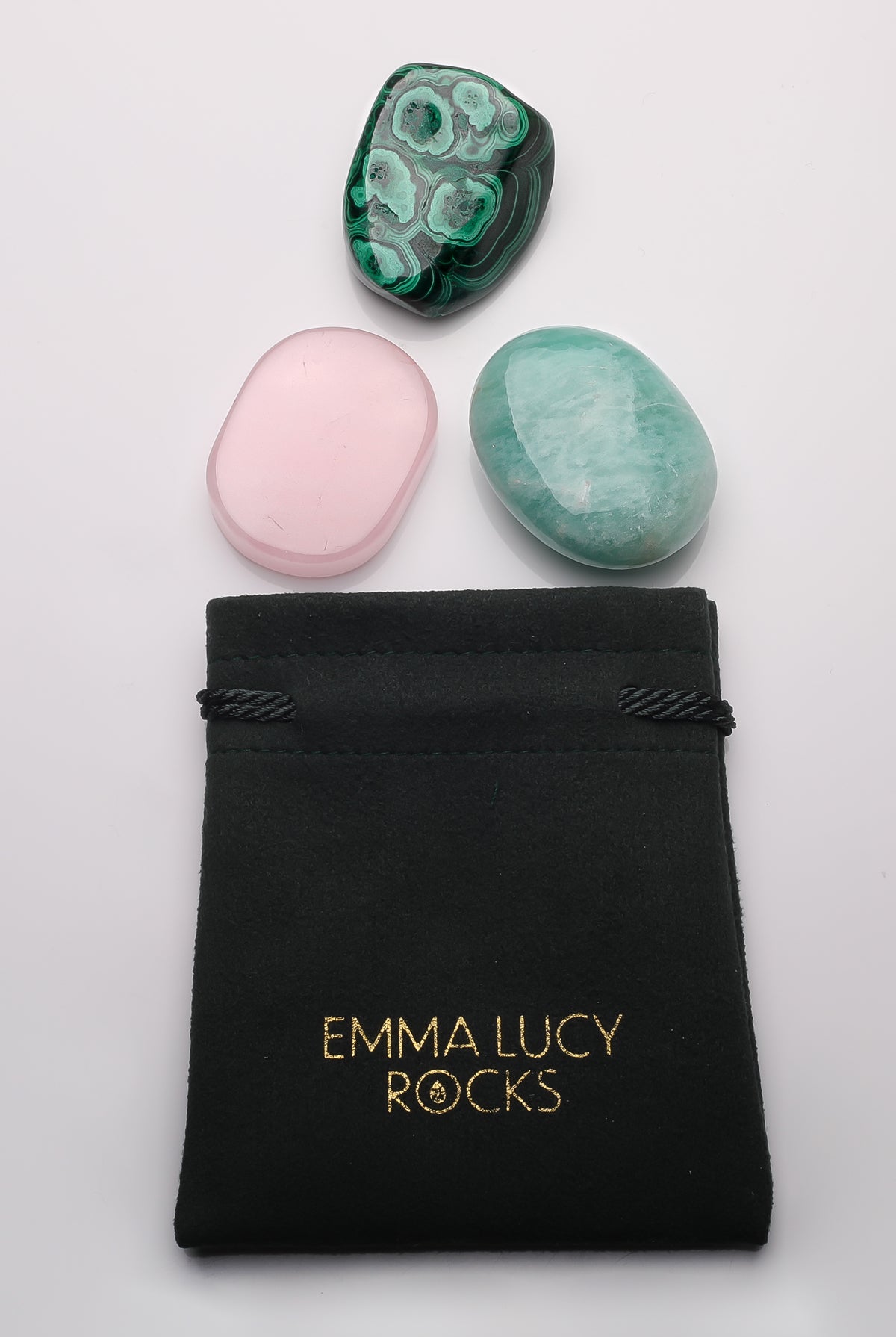Emma Lucy Rocks The Master Blasters - Malachite & Rose Quartz & Amazonite