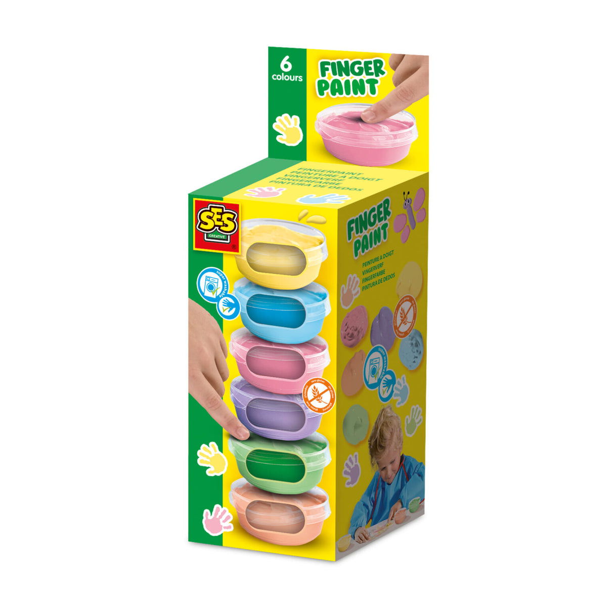 Fingerpaint Pastel 6 Colours X 45 ML