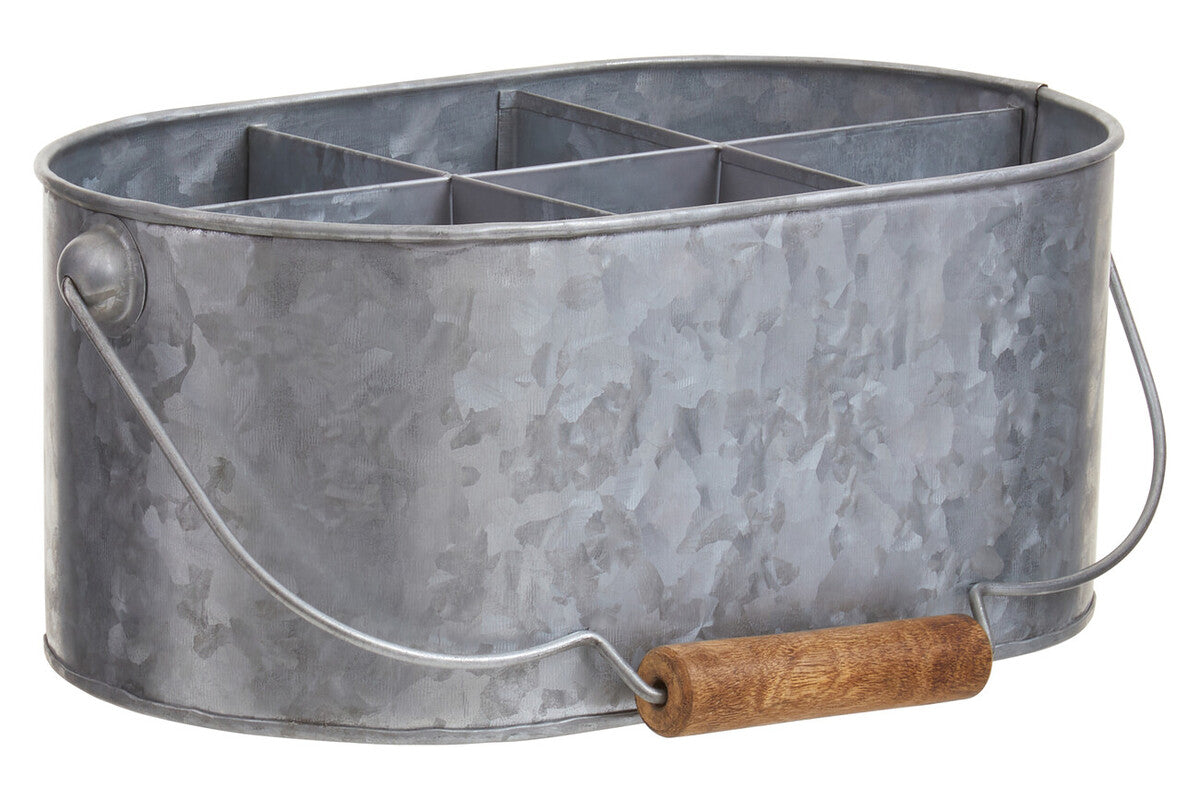 Drummond Six Compartment Oblong Galvanised Steel Caddy