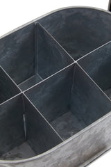 Drummond Six Compartment Oblong Galvanised Steel Caddy