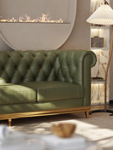 Abbado Chesterfield Three Seater Sofa, Real Leather