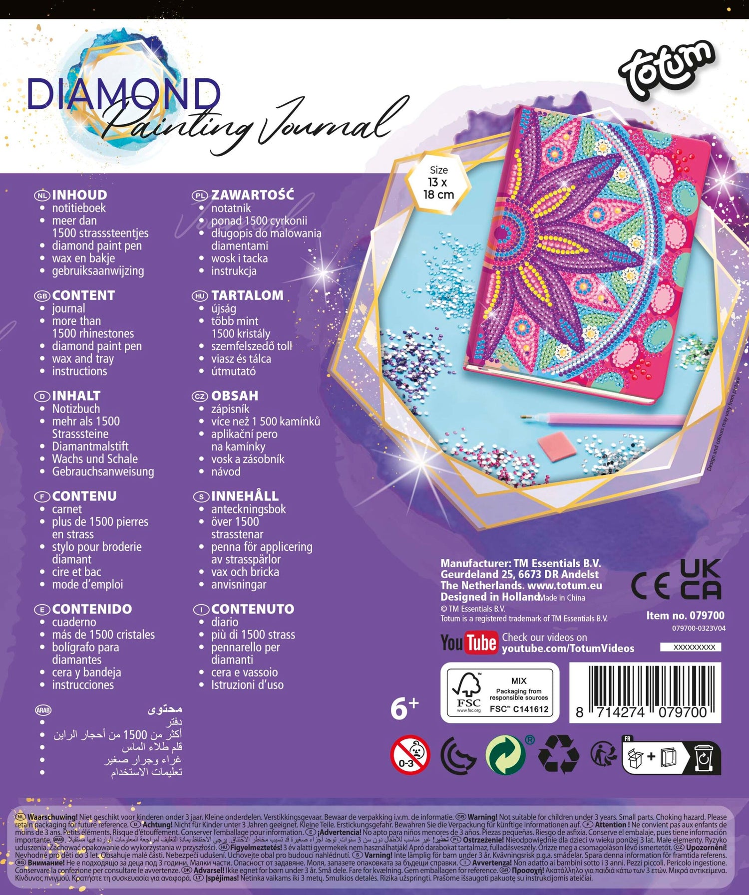 Diamond Paint Notebook Flower Mandala Pink