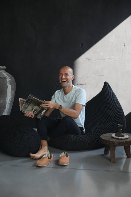 Knitted Bean Bag | BLACK