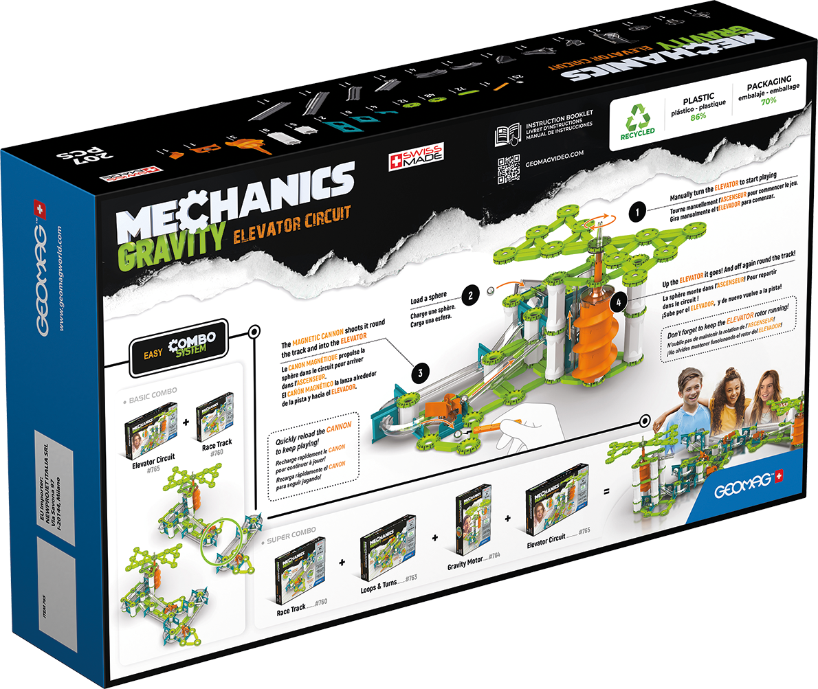 Geomag Mechanics Gravity Elevator Circuit 207 Pieces