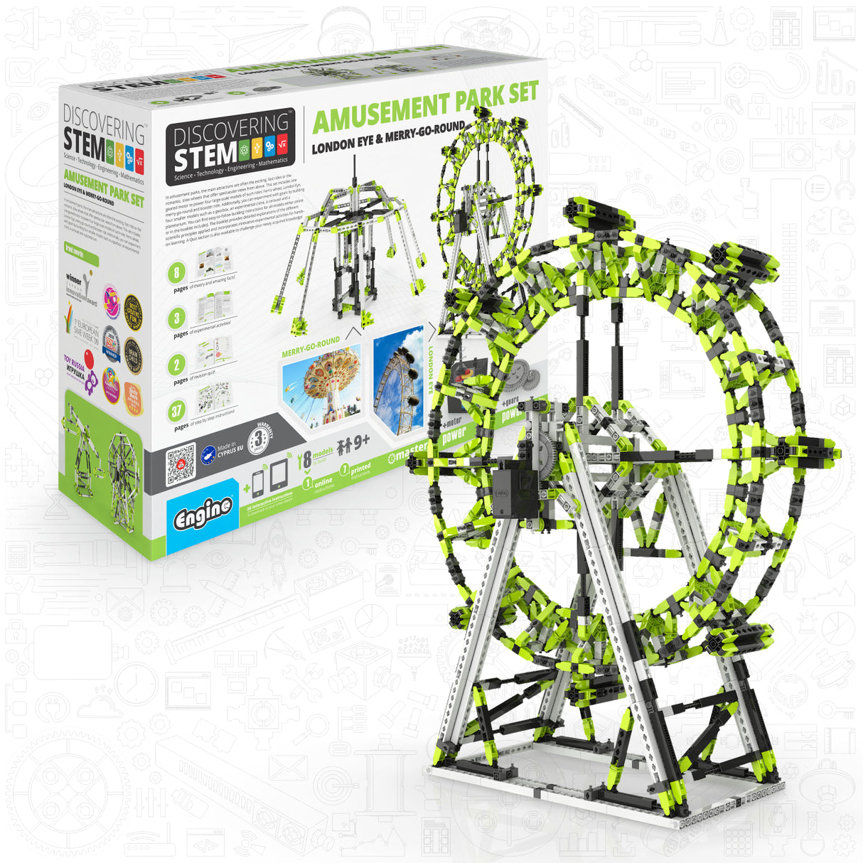 Engino Discovering STEM: Amusement Park Set (London Eye & Ferris Wheel)