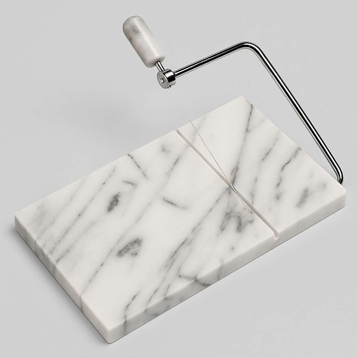 Salerno White Marble Cheese Board with S