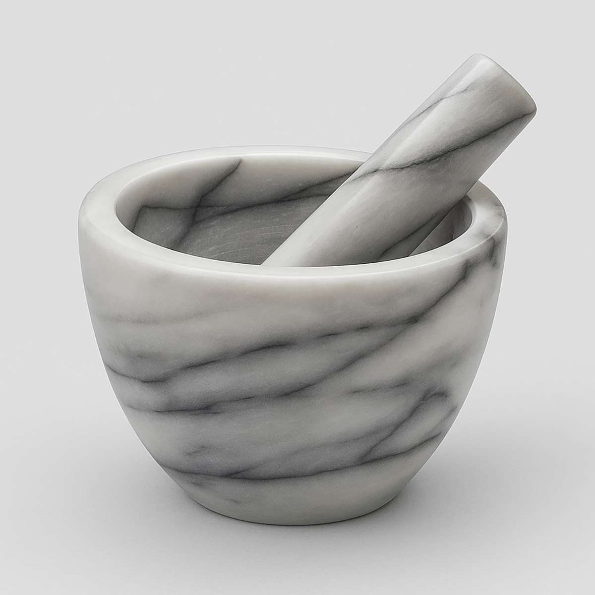 Salerno White Marble Mortar and Pestle