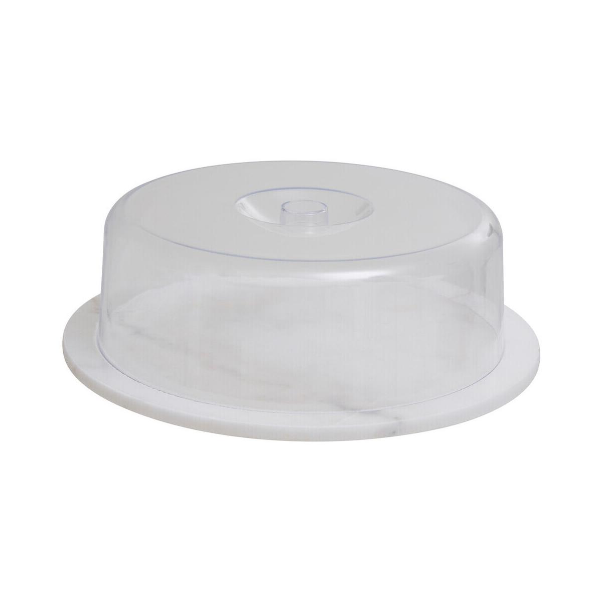 Kindia White Marble Cake Board With Domed Lid