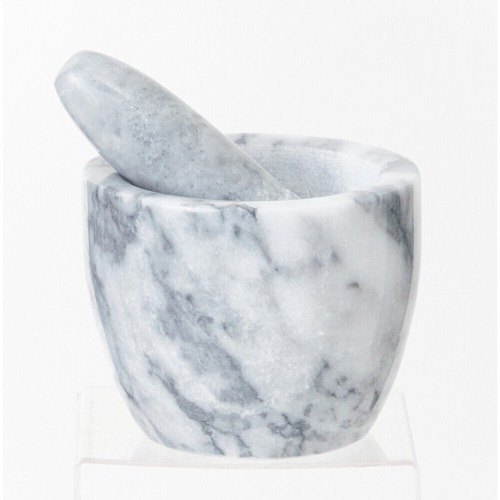Salerno Grey Marble Tapered Mortar and Pestle