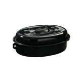 Carvara Black Enamel Large Casserole Dish