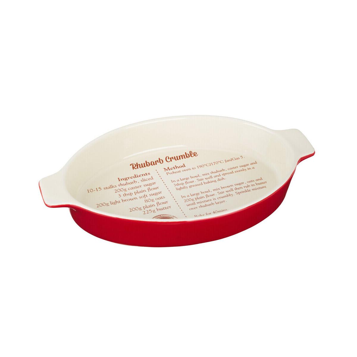 From Scratch Red Stoneware Oval Baking Dish