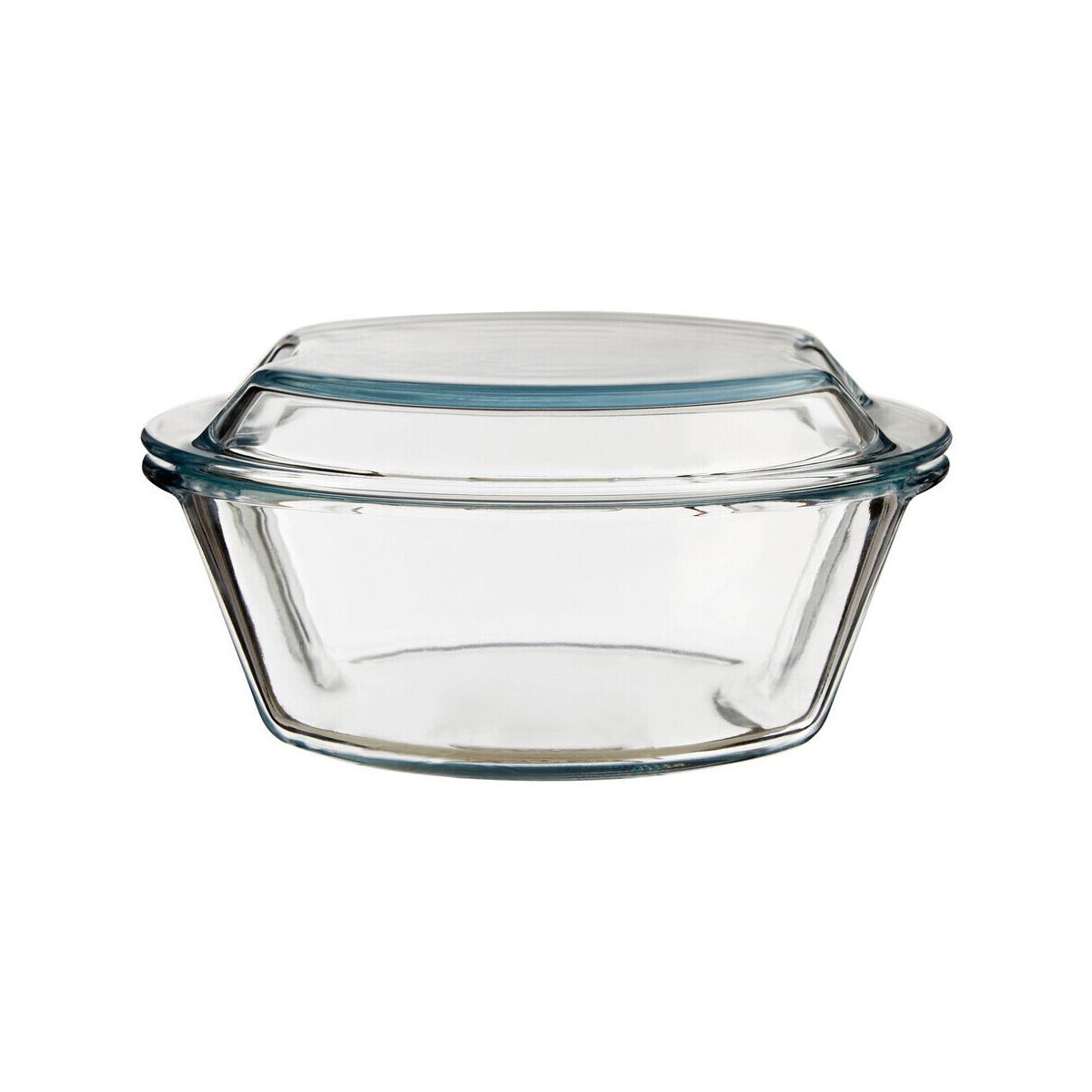 Large Round Glass Casserole Dish