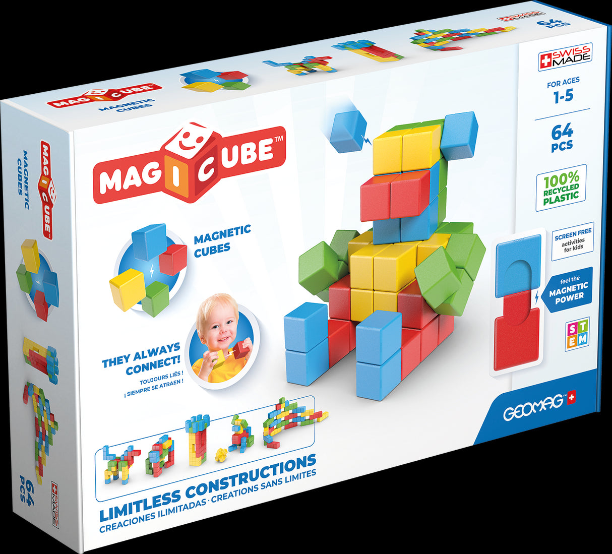 Geomag Magicube Full Color Recycled 64 Pieces Set