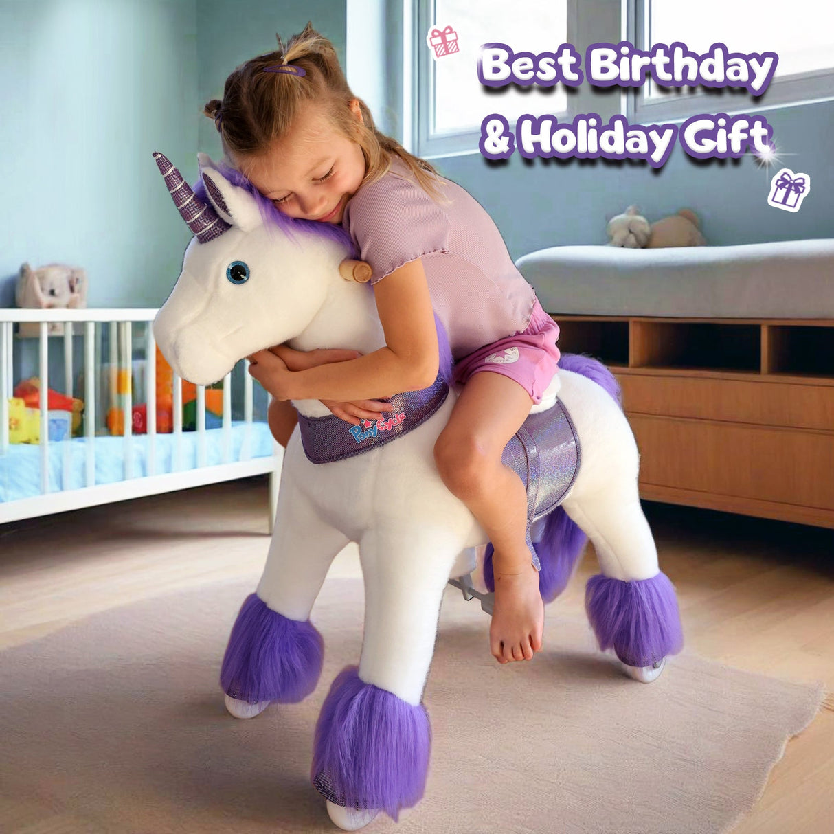 Ride-on Unicorn Age 3-5 Purple（UK&EU in Stock）