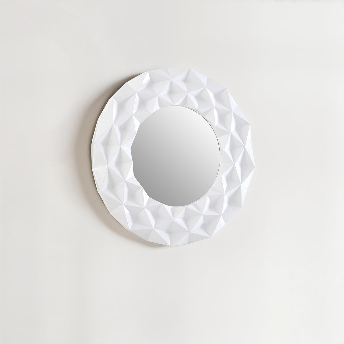 Stockholm White High Gloss 3D Design Wall Mirror