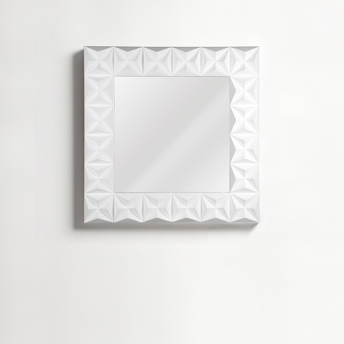 Stockholm 3D Effect Wall Mirror with White High Gloss Finish