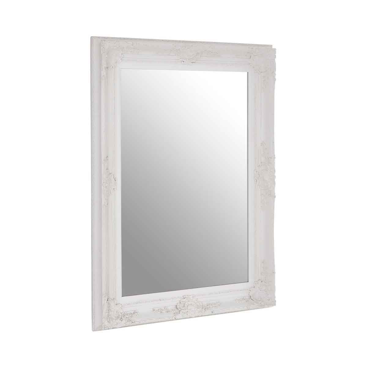 Brussels Baroque Rectangular Antique White Wall Mirror