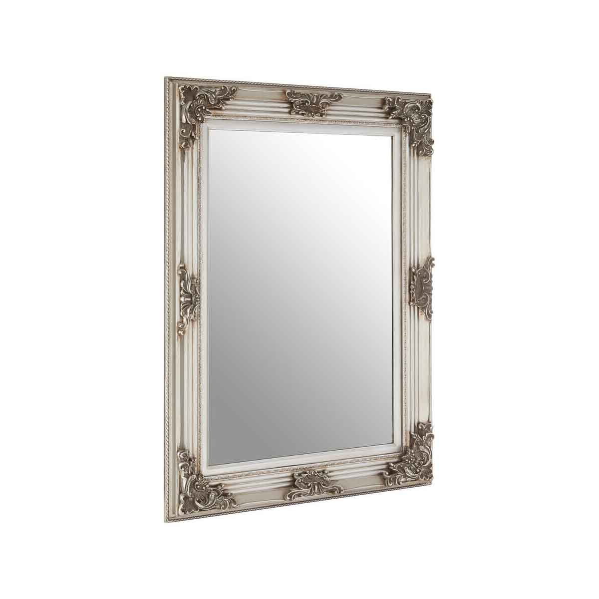 Brussels Baroque Rectangle Silver Wall Mirror