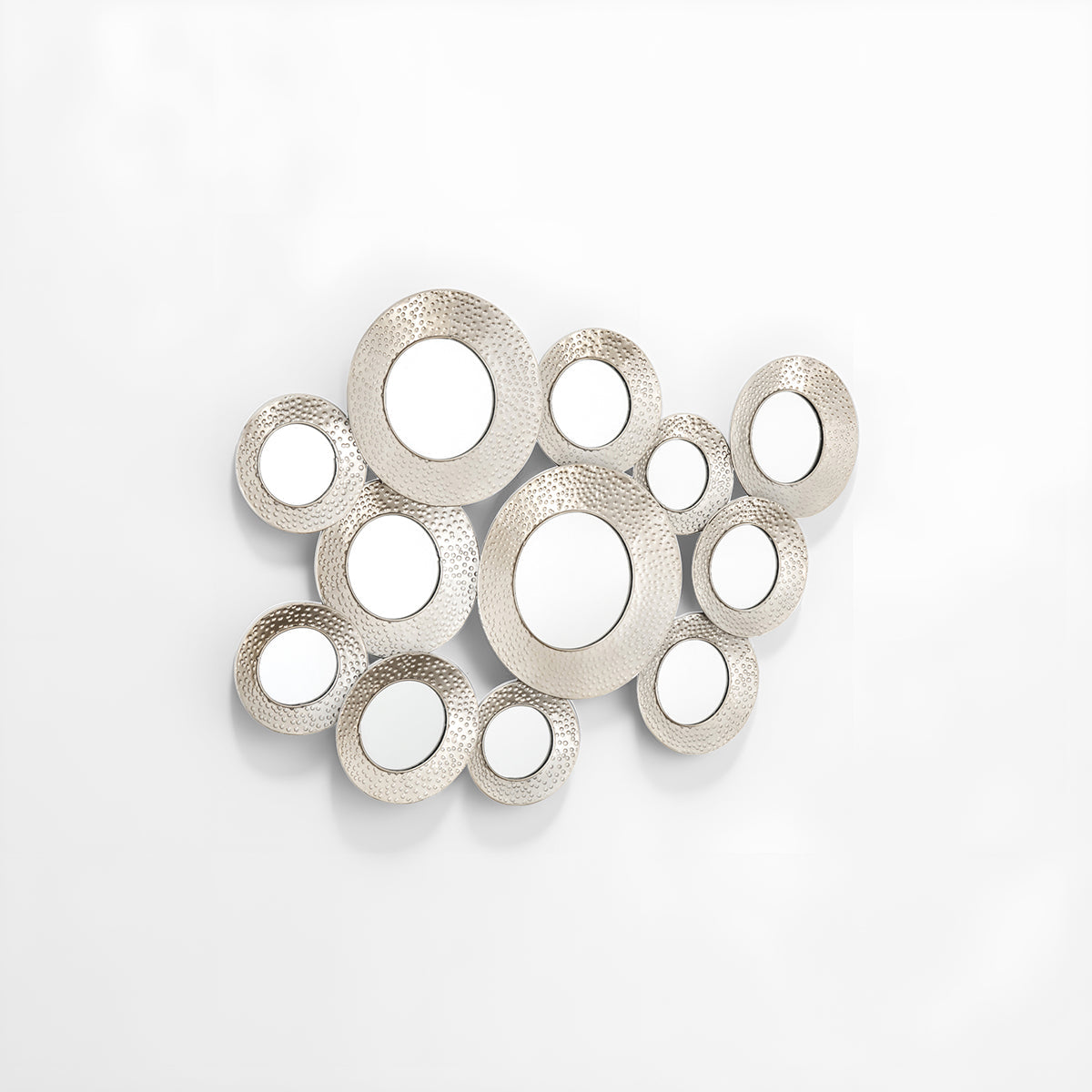 Marcia Hammered Silver Wall Mirror