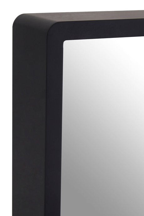 Bisha Small Black Wall Mirror with Gold Edge