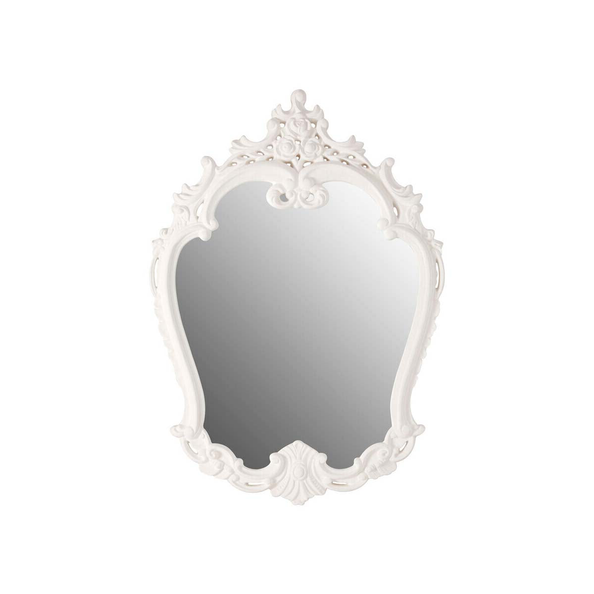 Locatelli Antique White Rose Crest Wall Mirror