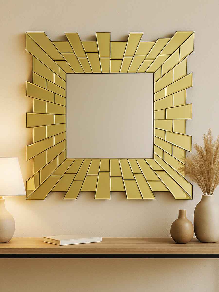 Glitzy Small Square Wall Mirror