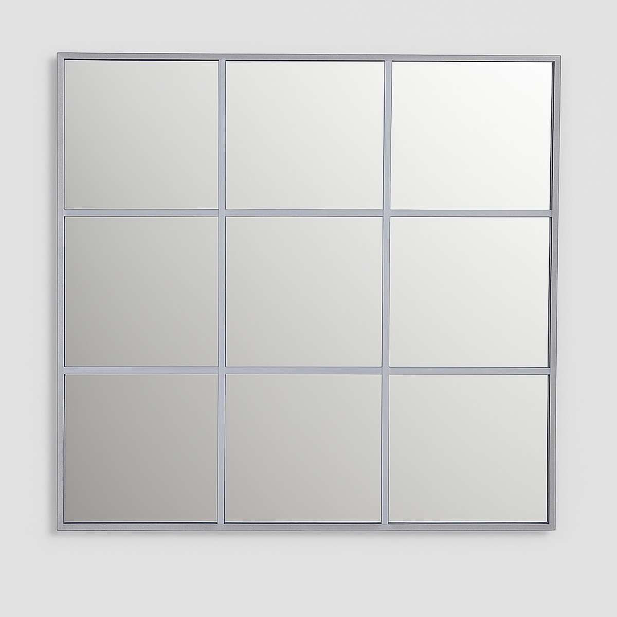 Oriel Grid Wall Mirror With Silver Finis