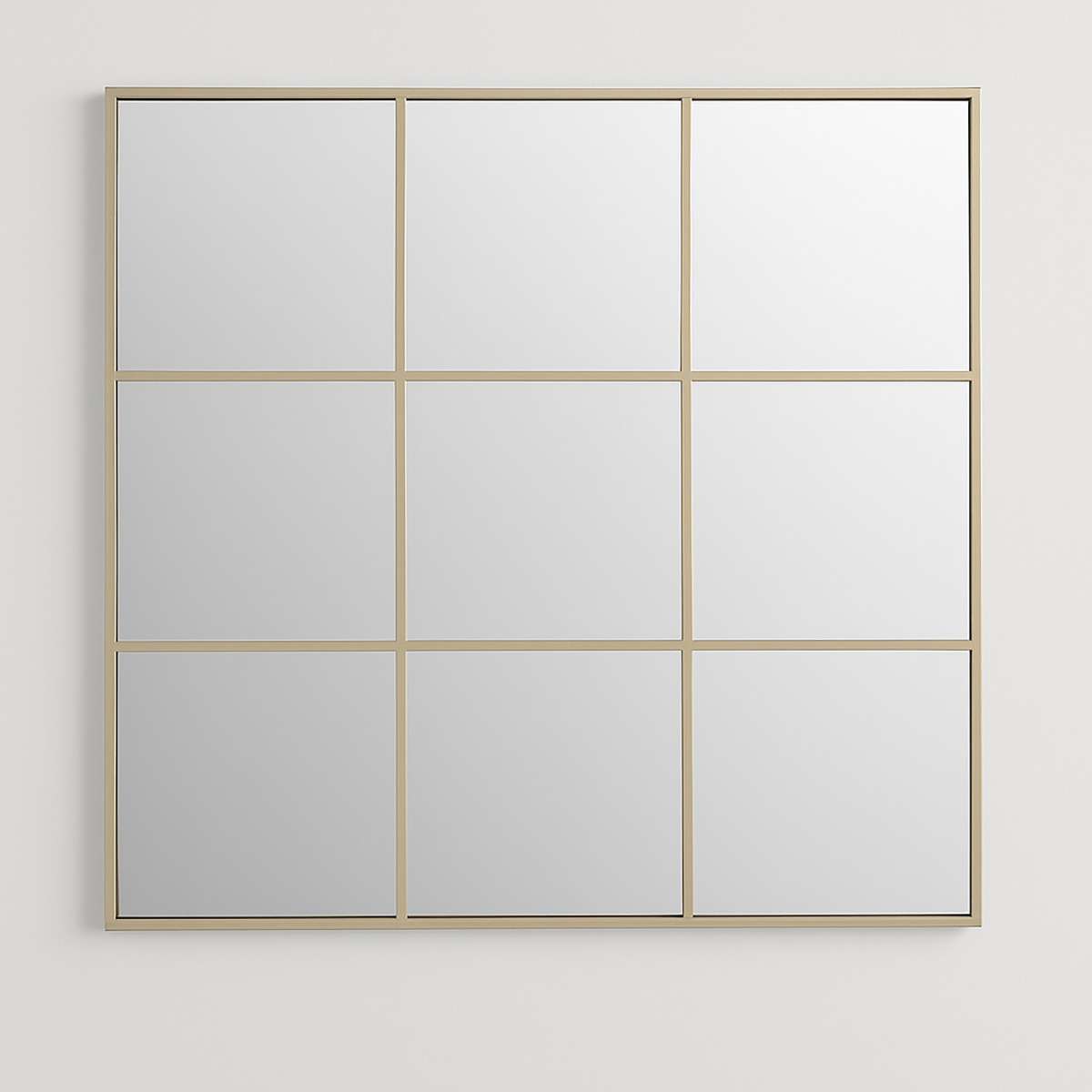 Oriel Grid Wall Mirror With Gold Finish
