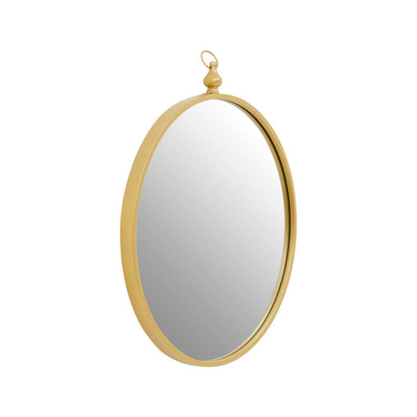 Avento Gold Finish Round Wall Mirror With Hook