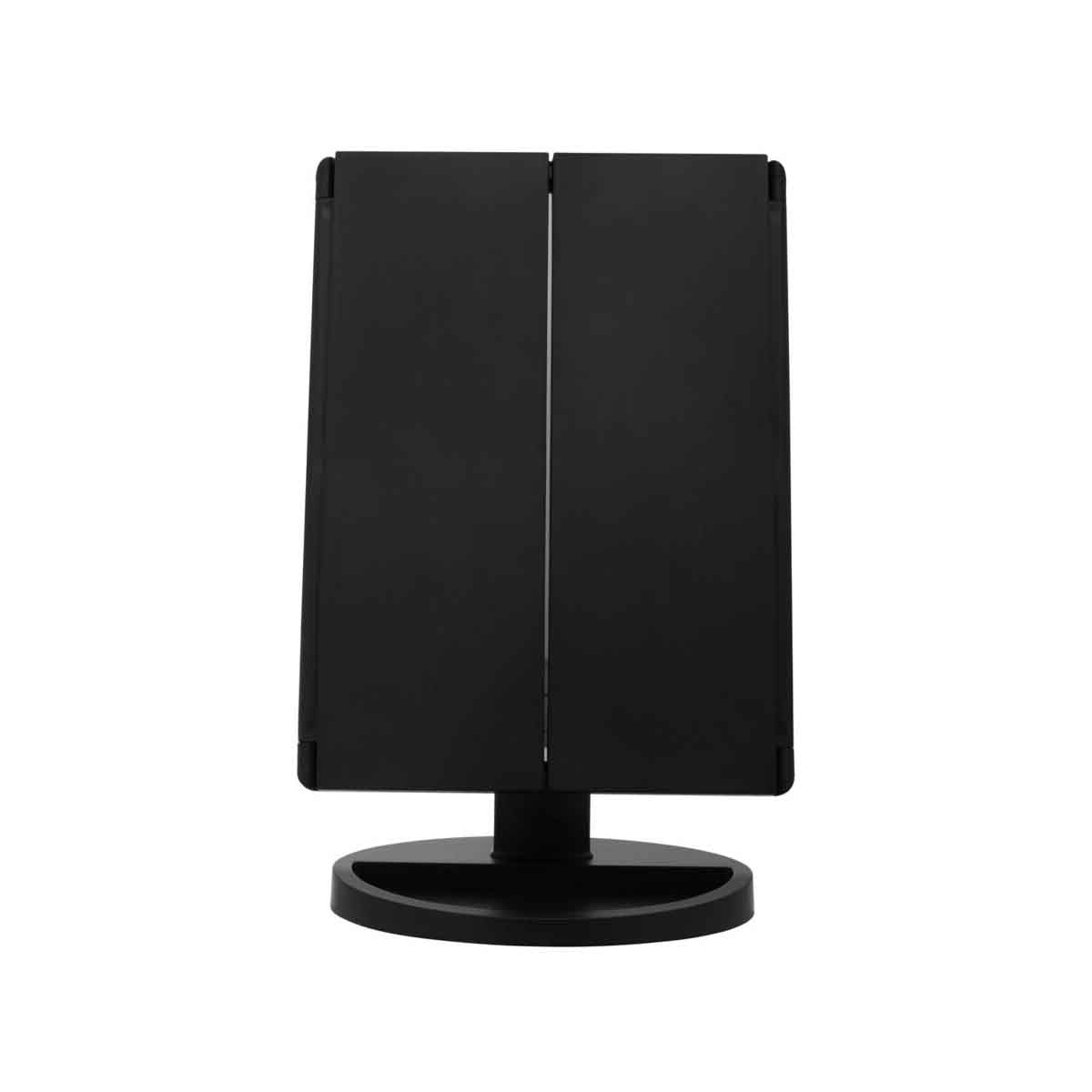 Cassini Tri Fold Border Black Table Mirror