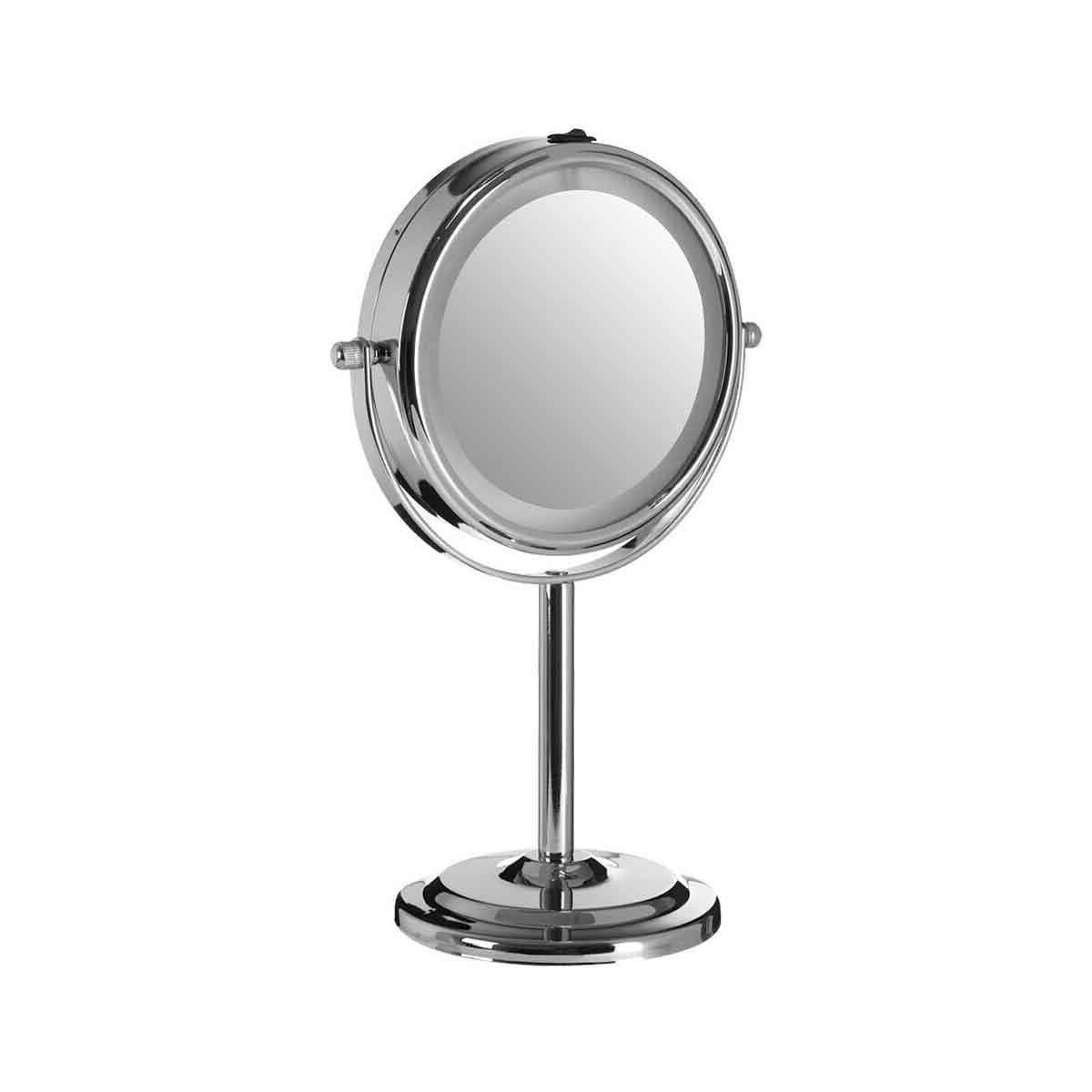 Cassini Chrome Finish LED Table Mirror