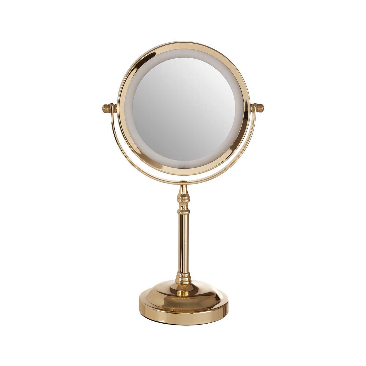 Cassini Gold Finish Large LED Table Mirror