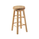 Solid Natural Tropical Hevea Wood Bar Stool