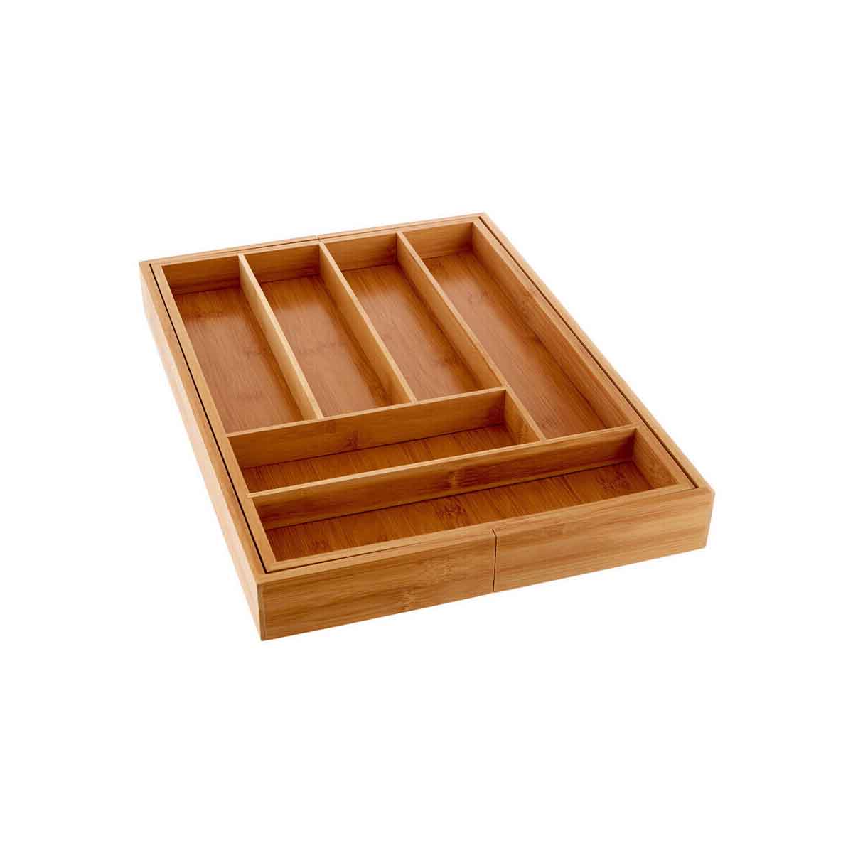 Bamboo Rectangular Expandable Cutlery Tray