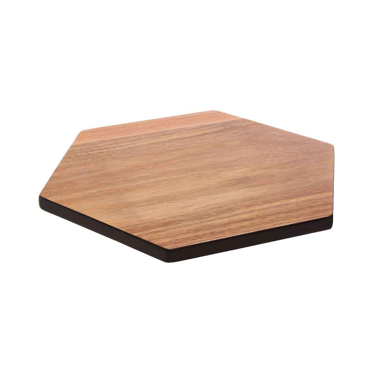 Socorro Acacia Hexagonal Black Edge Chopping and Serving Board