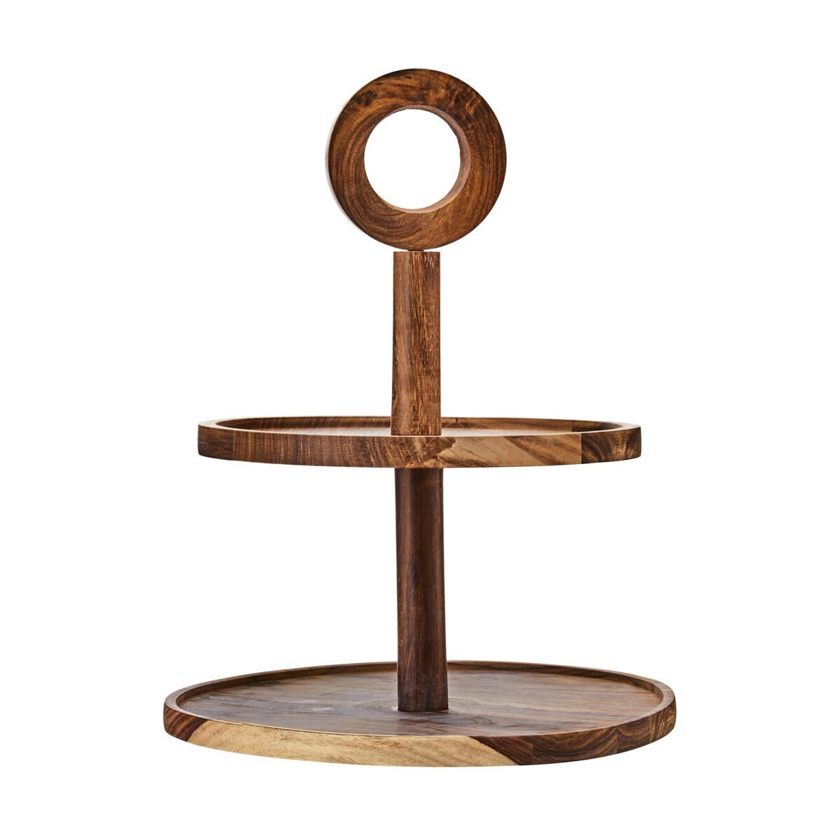 Kora Sheesham Wood Two Tier Cake Stand