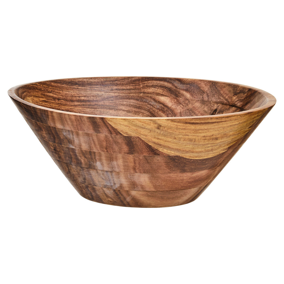Rosi Large Round Sheesham Wood Tapered Salad Bowl