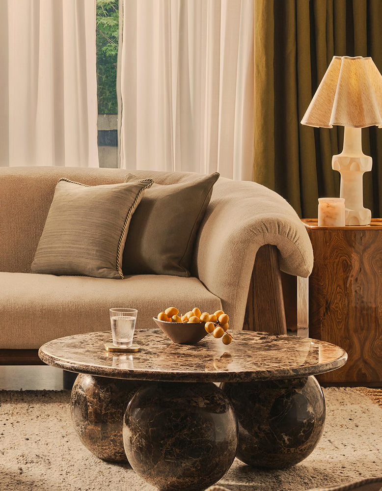 Abdurrahman Round Coffee Table, All Marble