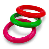 Bright Red and Orange and Bright Green Three Piece Bangle Set