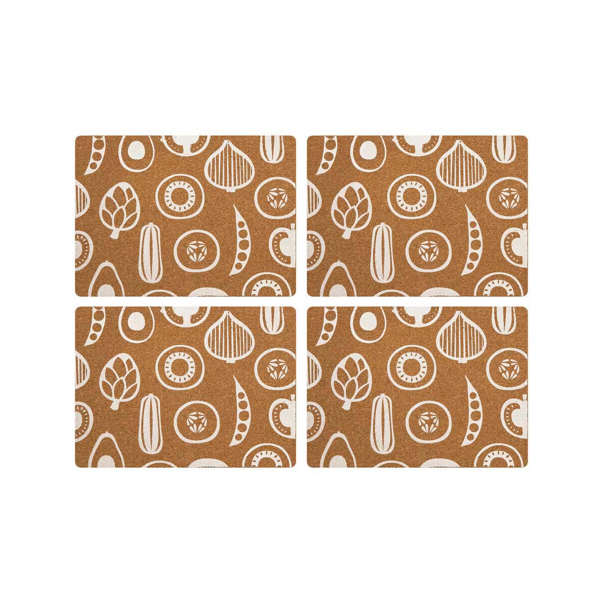 Besa Set Of Four Cork Rectangular Placemats