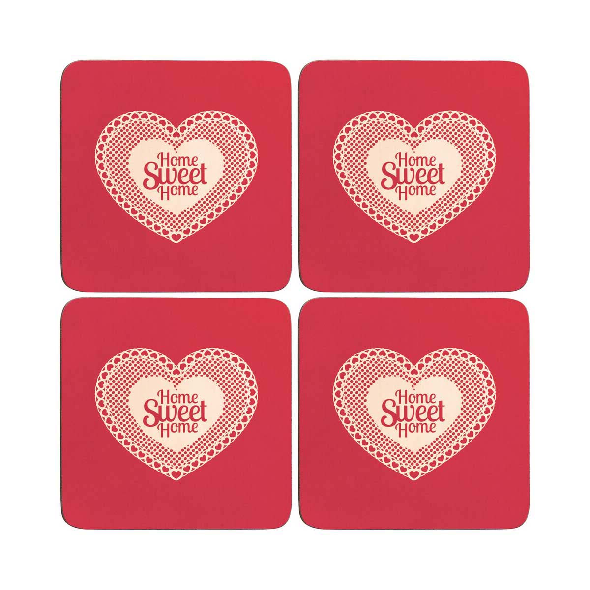 Home Sweet Home Set Of Four Cork Coasters